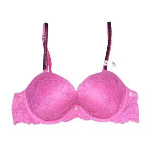 Victoria's Secret Dream Angels Twinkle Strap Lace Push-Up Bra New Peony Size 36B